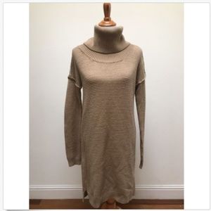 Alice + Olivia | Tan Cowl Neck Wool Sweater Dress